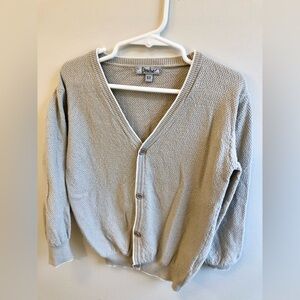 Frenchie Boy’s Size 5T Button Up Beige V Neck Cardigan Sweater Tan